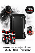 Valise anti-intrusion et protection ponctuelle très hauts risques – IGAZ G4 - 4 diffuseurs de gaz CS 100 ml haute pression – 1 800 m³ en 25 secondes – MIL-SPEC - compatible alarme ou déporté d'un canon à son