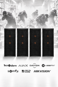 5 – Offre spéciale anti-émeute : PACK INFERNO – Quadruple canon à son anti-intrusion QUALIFORCE BLAST C2 – 2 maîtres + 2 esclaves – 4 × 133 dB – Diffuseur de gaz lacrymogène en option