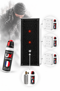 Option : diffuseur de gaz lacrymogène CS filaire 100 ml 450 m³ dissimulé dans le canon à son