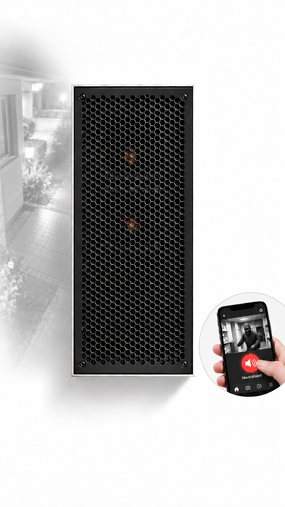 1 - Offre spéciale : pack action à distance - canon à son 133 dB - module GSM + App pour déclenchement manuel par smartphone. Jet de gaz lacrymogène en option. Prêt à poser. Prêt à l’emploi.