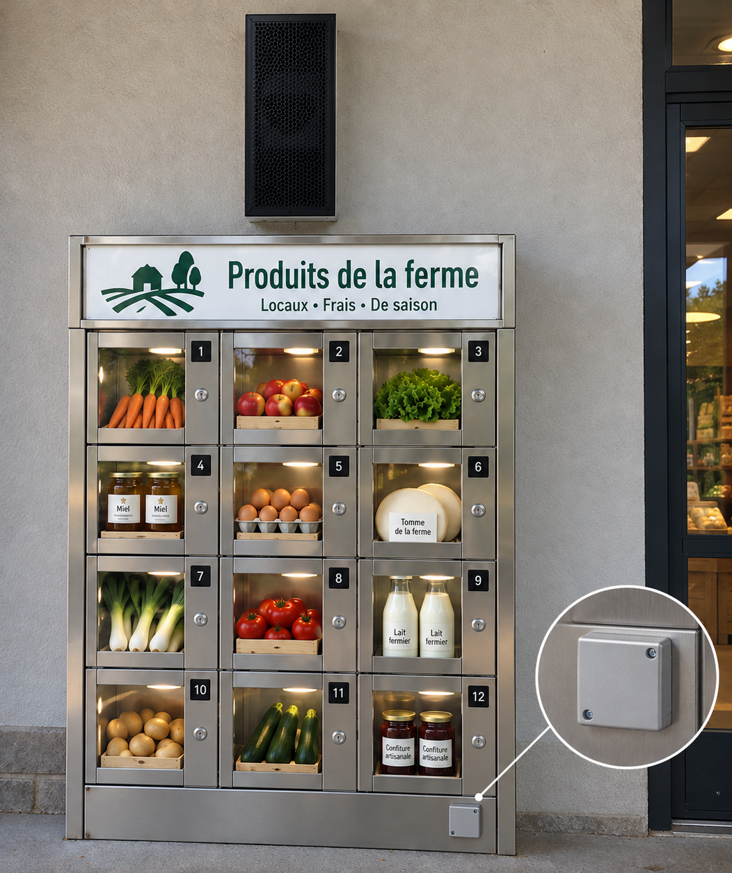 Détecteur sismique compatible canon à son anti-vandalisme pour distributeurs de produits de la ferme