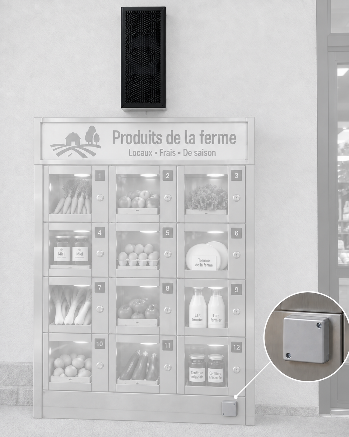 Détecteur sismique compatible canon à son anti-vandalisme pour distributeurs de produits de la ferme
