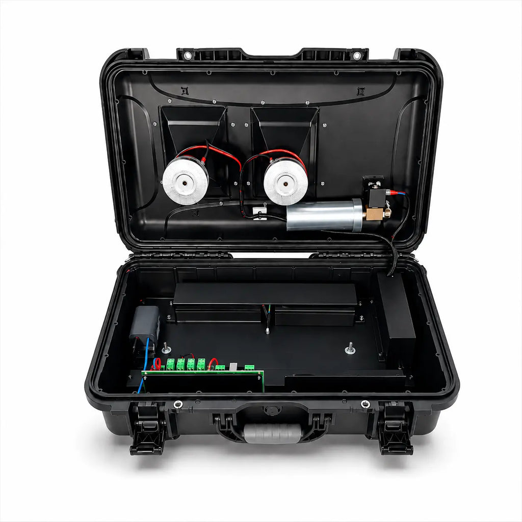Canon à son anti-intrusion 118 à 133 dB à 1 m nomade – Blast V2 compatible alarme relais radio ou contact sec - jet de gaz lacrymogène en option Qualiforce - canon à son anti-intrusion